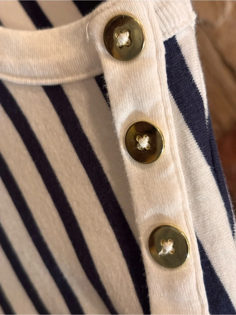 J. Crew Navy and White Striped Top